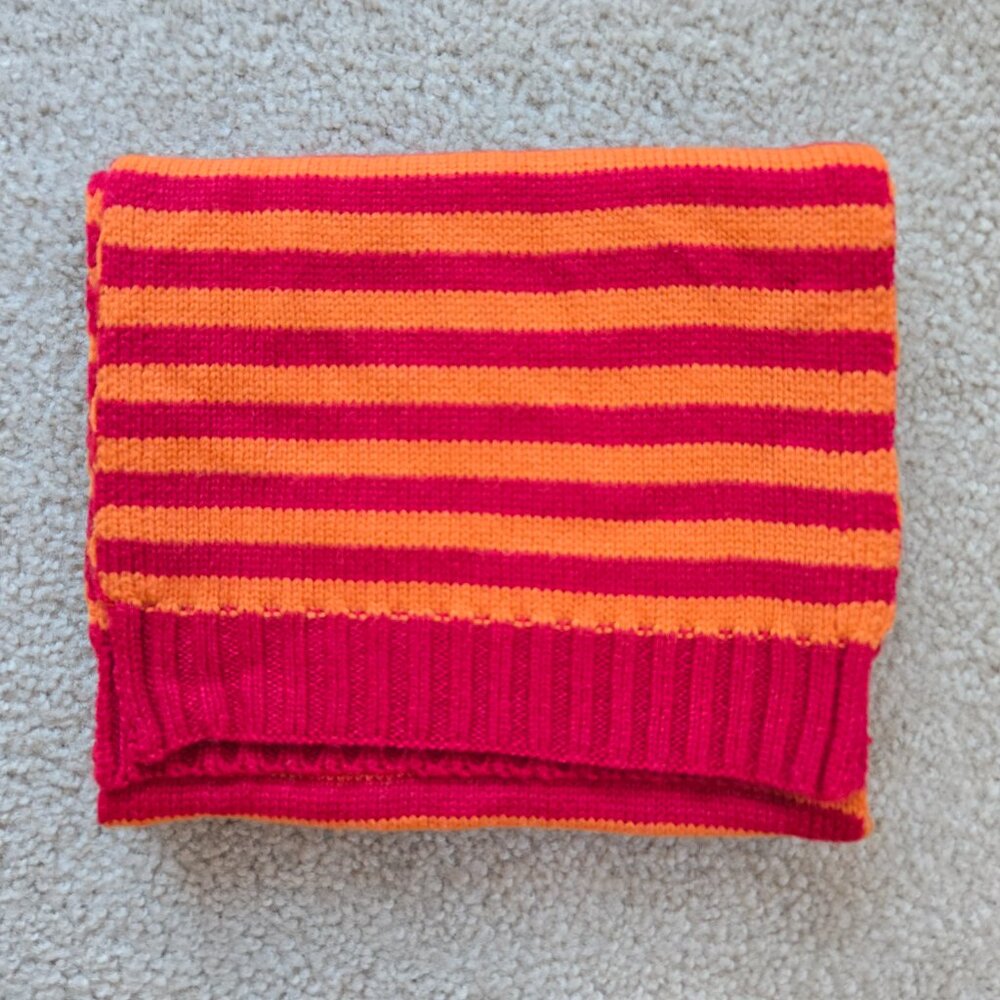 Marimekko x Uniqlo Striped Scarf Wool Blend Orange & Fuchsia